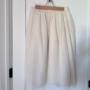 Topshop Cream A-Line Skirt